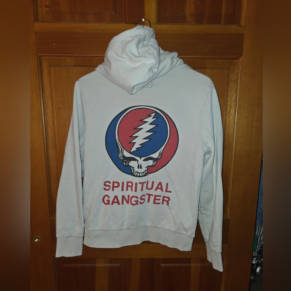 Grateful Dead Mens Skull Zip Hoodie Spiritual Gangster Size Small